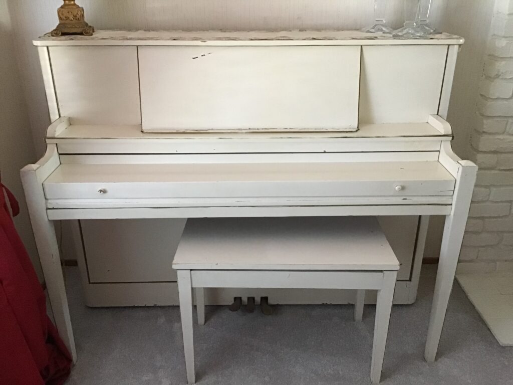 Free Piano in Pleasanton, California White upright piano